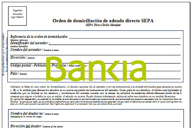 Documento SEPA Bankia