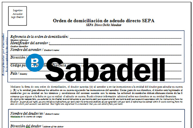 Documento SEPA Sabadell